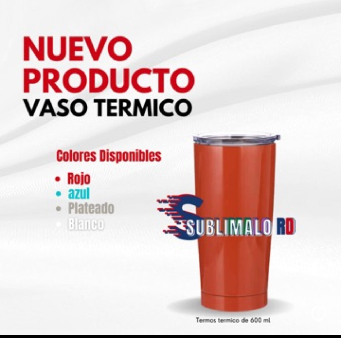 Vaso Térmico de Acero Inoxidable Rojo 600 ML