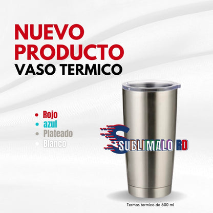 Vaso Térmico de Acero Inoxidable GRIS 600 ML